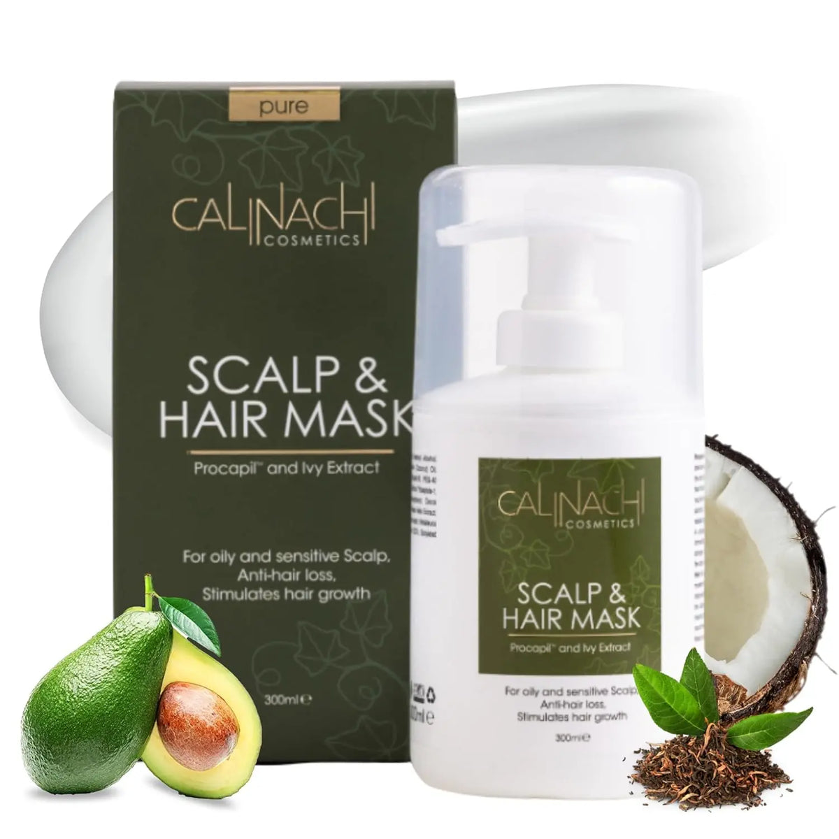 Protein Expert (Normal to Oily & Oily) Anti-Hair Loss, Restorative, Mask for Scalp and Hair, 300 ml. CALINACHI Cosmetics