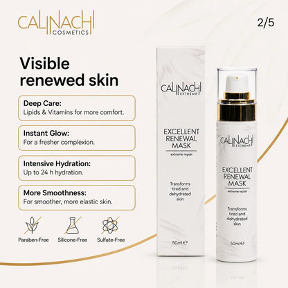 Excellent Renewal Mask for Face, Neck, and Décolletage, 50ml. skincare CALINACHI Cosmetics